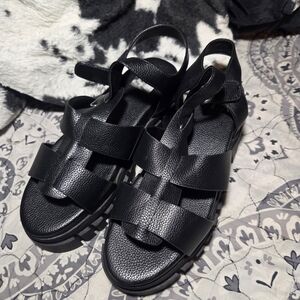 PrettyLittleThing Black Strappy Sandals